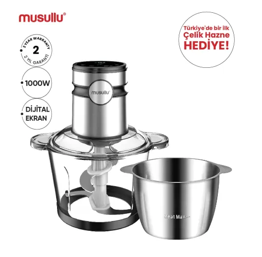 MUSULLU DOĞRAYICI VE ÖĞÜTÜCÜ - 2 Litre (Dokunmatik)  MSL-1227-2TS