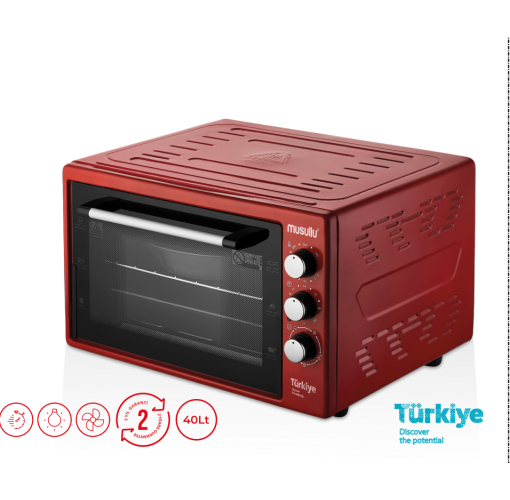 Musullu MF-1440 Termostatlı 40 lt Fırın