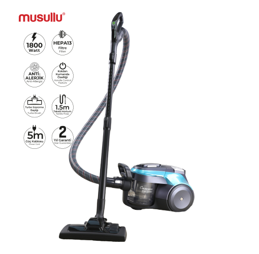 Musullu Multi-Cyclone Elektrikli Süpürge Mavi