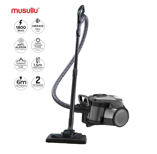 Musullu Multi-Cyclone Elektrikli Süpürge Gri
