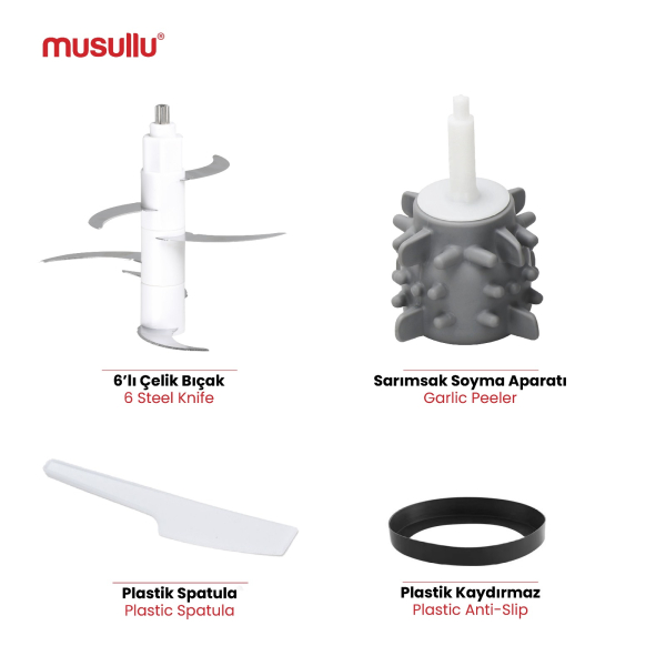 MUSULLU RONDO DOĞRAYICI - 3 Litre (Rendeli) MSL-1226-3